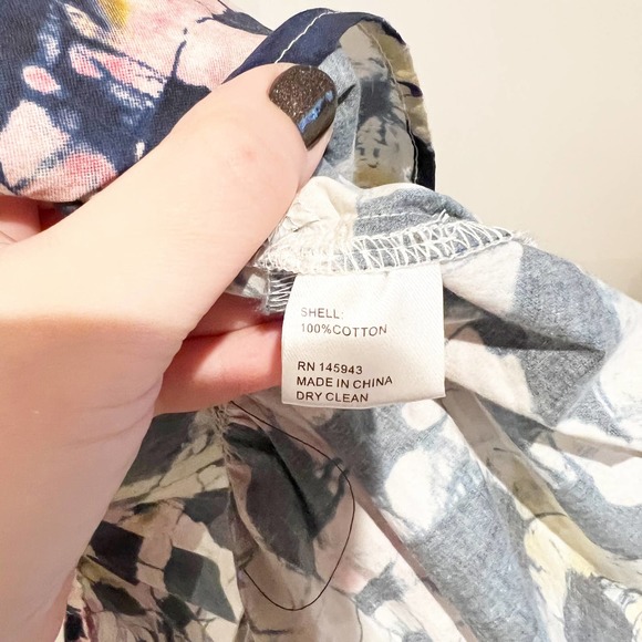 BUSAYO Collective Midi Shirtdress Front Button Closure Hi-Lo Hem Blue Size Small - Picture 7 of 11